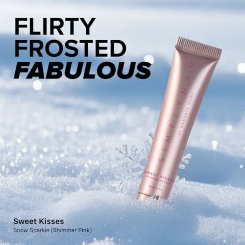 SIMPLYNAM Sweet Kisses Hydrating Lip Balm | Vegan Hydrating Lip Butter | With Jojoba Oil and peptides | 3-in-1 Formula for Long Lasting Hydration | Non-Sticky | High Gloss | Snow Sparkle -Shimmer Pink - Image 5
