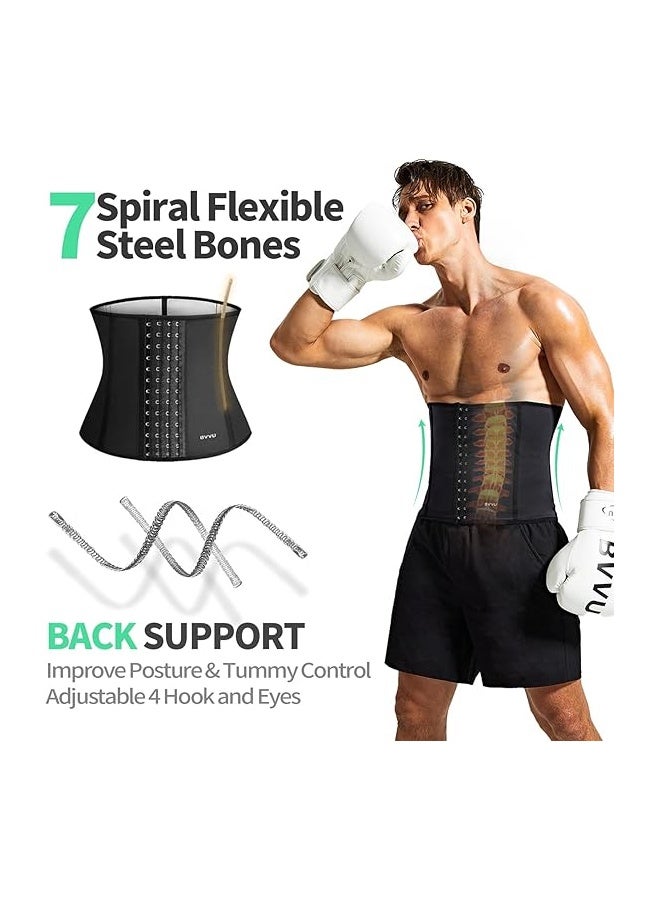 Bincoo Waist Trainer for Men, Waist Trimmer Tummy Control,7 Sauna Sweat Belt, Stomach Wrap Lower Belly Fat Back Support for Belly Fat Slimming Gym Workout ,(L/Black) - Image 1