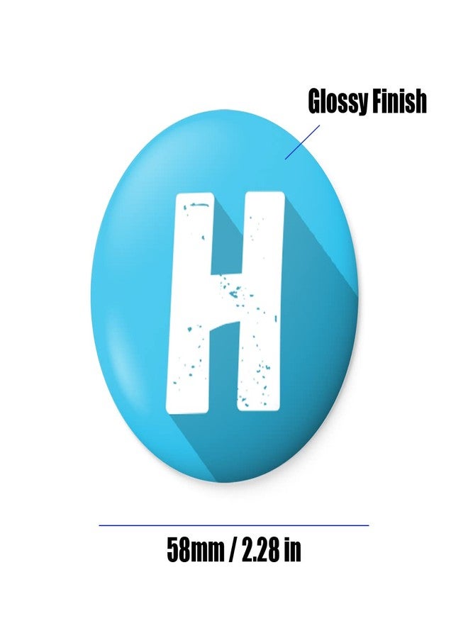 alterEgo Alphabet Initial Button Badge with Safety Pin backing (58mm Diameter) (H) - Image 2