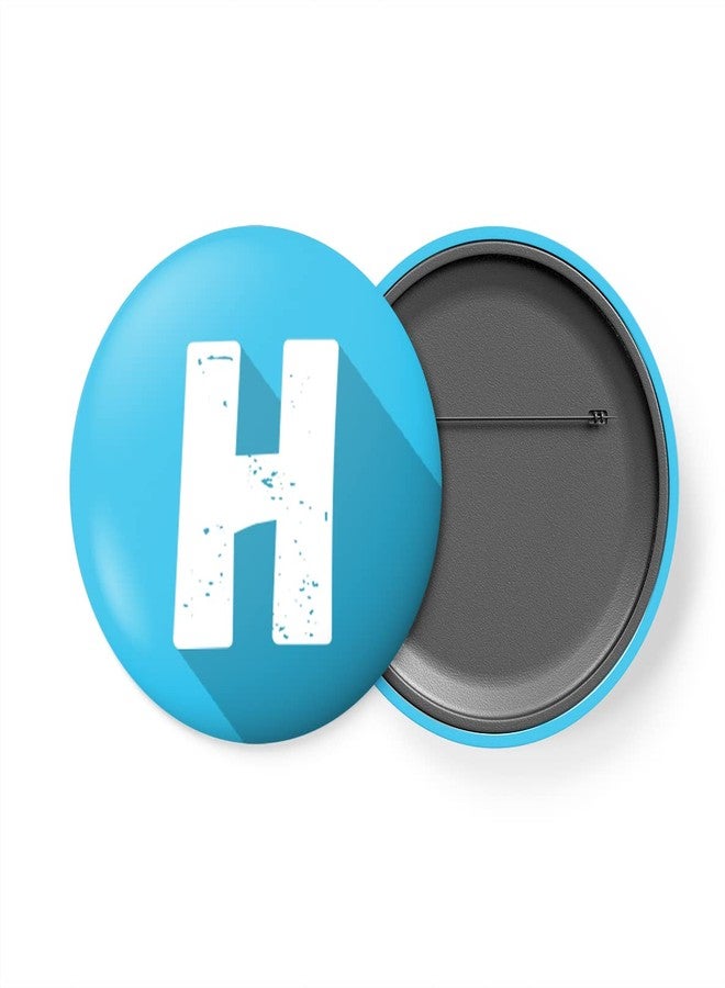 alterEgo Alphabet Initial Button Badge with Safety Pin backing (58mm Diameter) (H) - Image 1