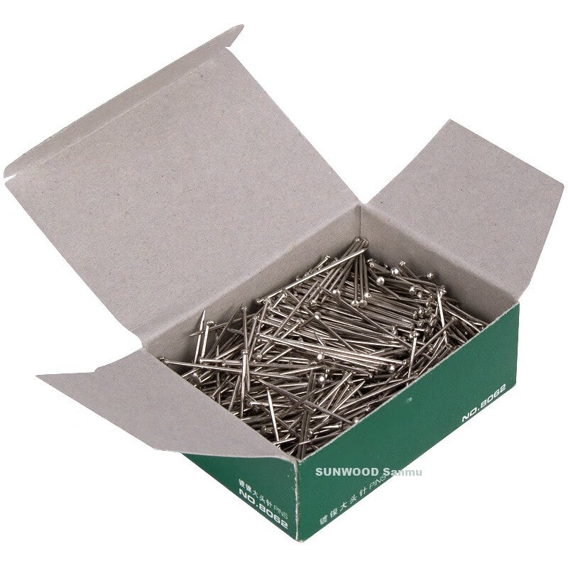 JD Jing Zao SUNWOOD Nickel-Plated Large Head Pins/fixed Pins/pearl Pins/positioning Pins, 50g/box, Pack of 10 Boxes, 8062 - Image 2