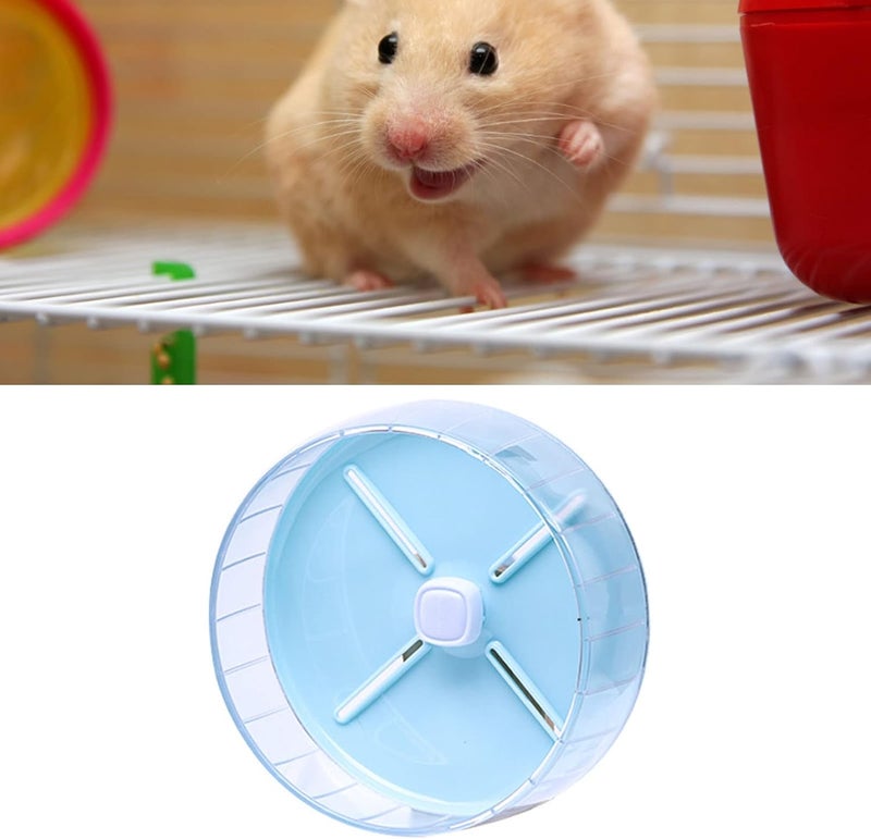 Silent Hamster Running Wheel, Hamster Exercise Wheel with Anti Slip Surface for Small Pets Cage Accessories, 10.2 Inch Acrylic Blue (Blue) - Image 4