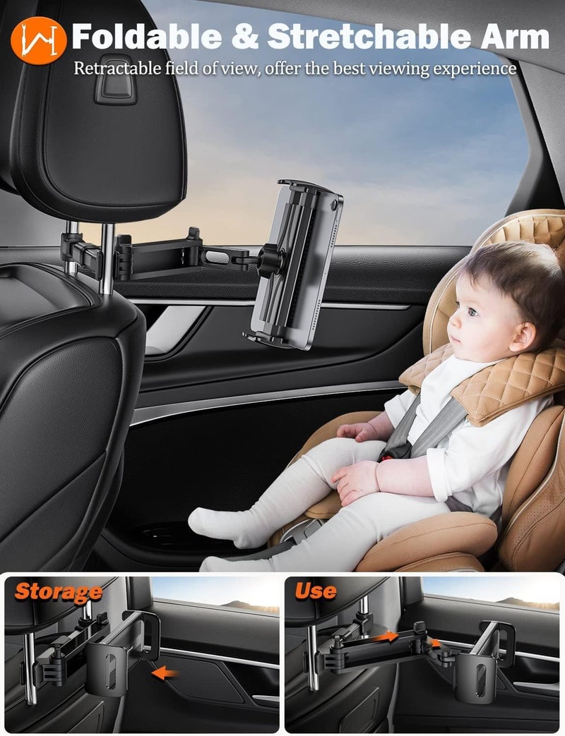 TRYONE Car Headrest Tablet Holder Mount - Stretchable Backseat Stand for Kids, Compatible with 4.7-12.9" Devices - Image 4