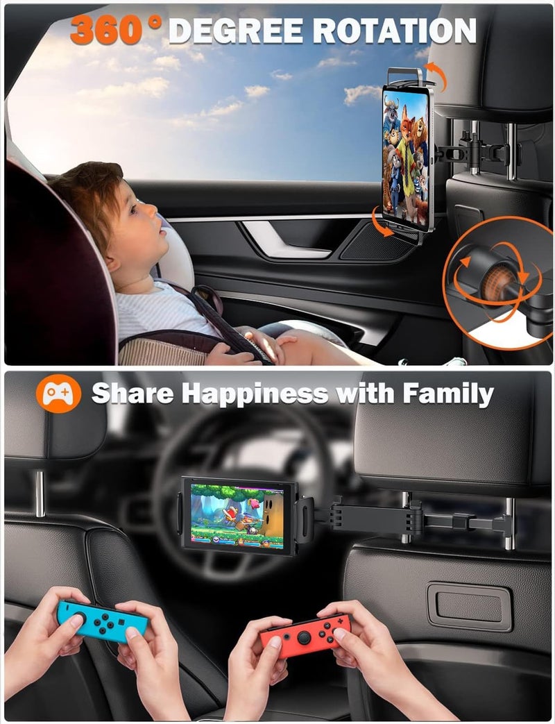 TRYONE Car Headrest Tablet Holder Mount - Stretchable Backseat Stand for Kids, Compatible with 4.7-12.9" Devices - Image 5