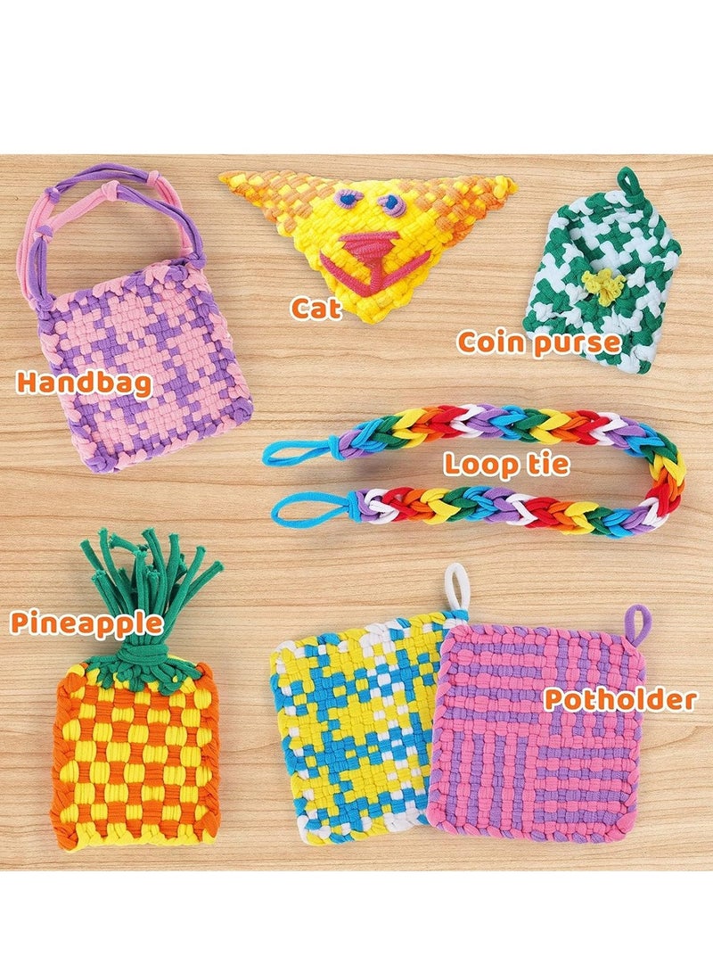 Excefore Loom Potholder, 14 Colors Elastic Potholder Loom Loops Weaving Loom Loops, Weaving Loom Kit Toys with 2 Pcs Crochet Hooks for Kids and Adults, for DIY Crafts Supplies (336 Pieces) - Image 2