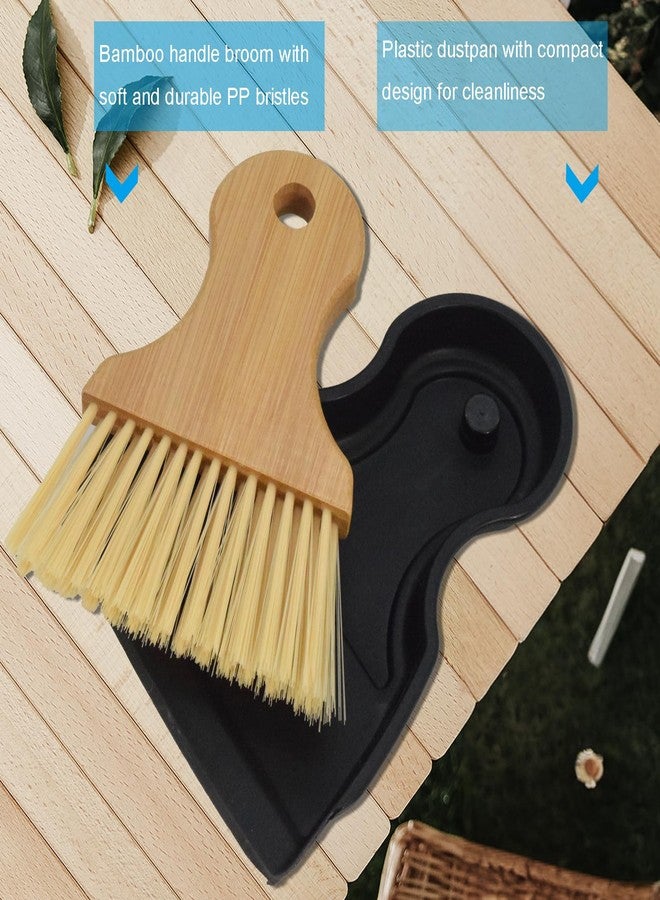 BSMstone Mini Broom and Dustpan Set Portable Hand Broom with Bamboo Handle Small Crumb Sweeper for Home, Bathroom, Kitchen, Car Interior, Office, Pet Areas (Black) - Image 5
