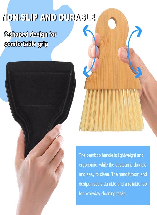 BSMstone Mini Broom and Dustpan Set Portable Hand Broom with Bamboo Handle Small Crumb Sweeper for Home, Bathroom, Kitchen, Car Interior, Office, Pet Areas (Black) - Image 4