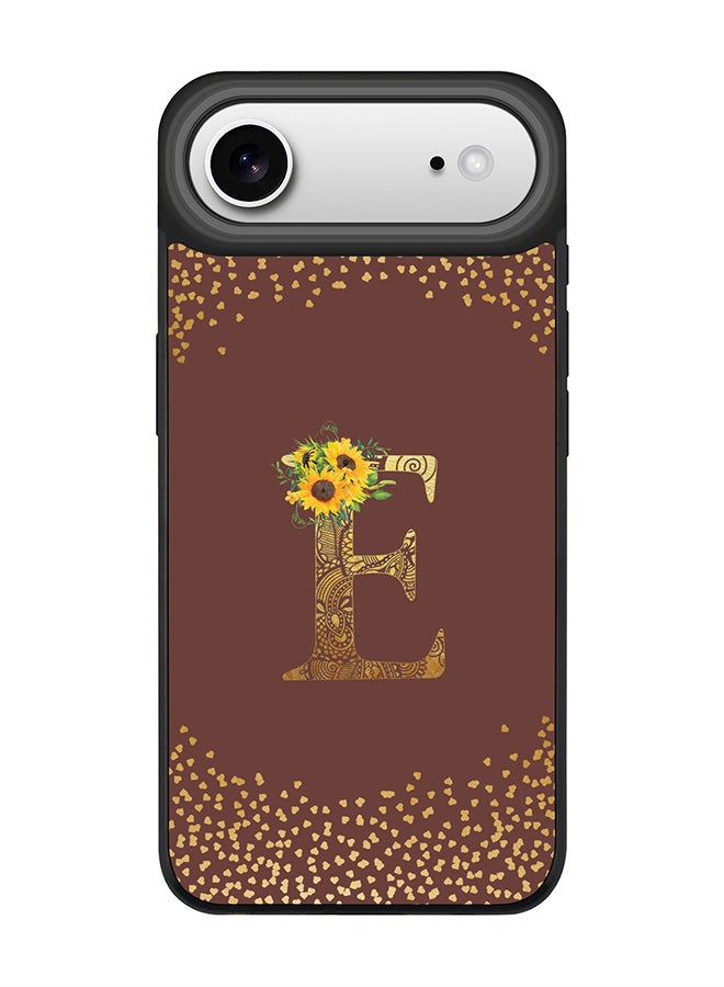 Stylizedd iPhone Air Case, [Compatible with MagSafe] Slim Magnetic cover Phone Case iPhone Air -Custom Floral Monogram - E  (Brown ) - Image 1