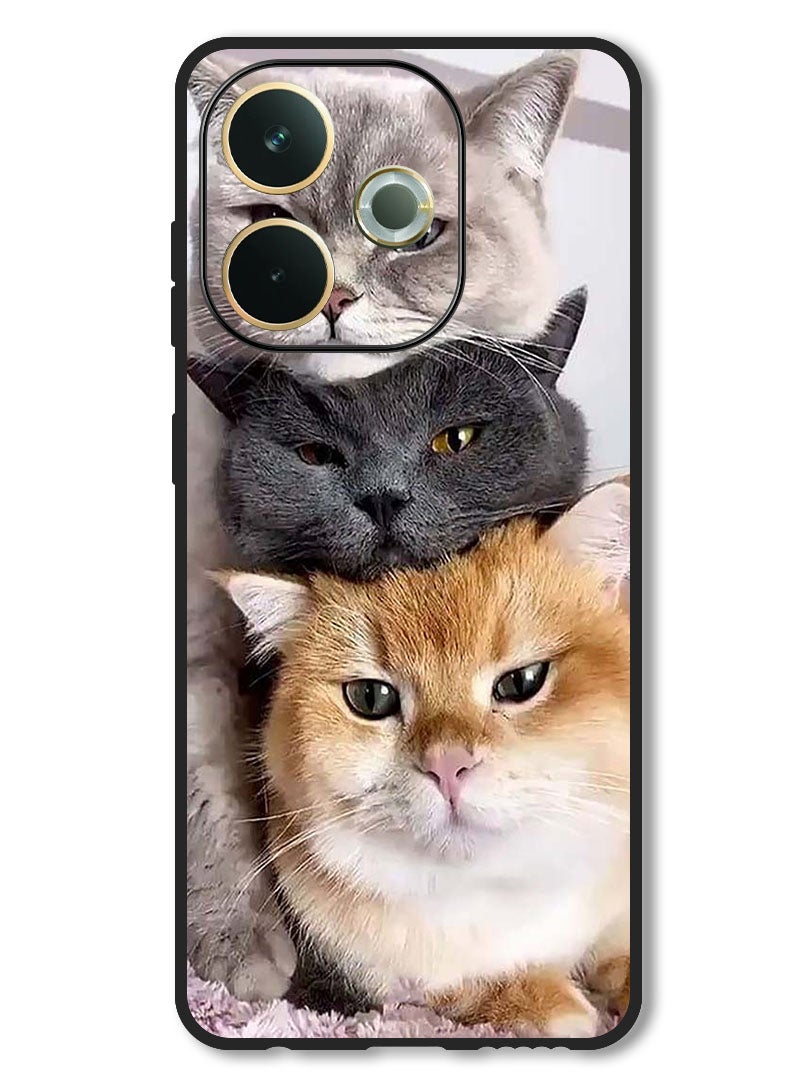 Theodor Case Compatible with Oppo A5 Pro Protection Shockproof Bumper Cover Cats - Image 1