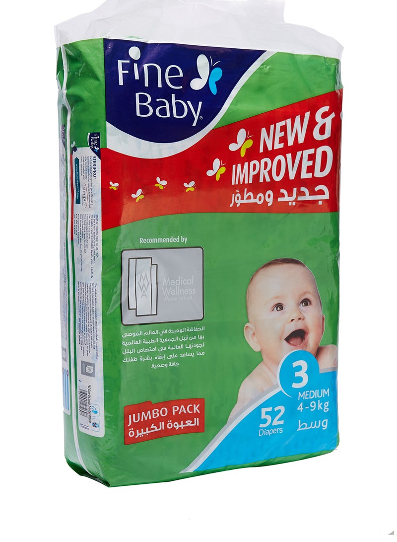 Super Dry Diapers, Size Medium, 52 Count