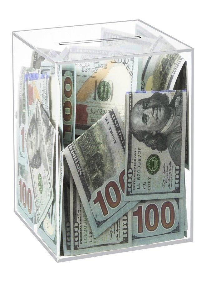 Thingrific Clear Piggy Bank for Adults/Kids, Acrylic Unopenable Money Box for Cash Coin Saving, Must Break to Open, Money Saving Jar for Adults Boys Girls, Size 4.72'' - Image 1