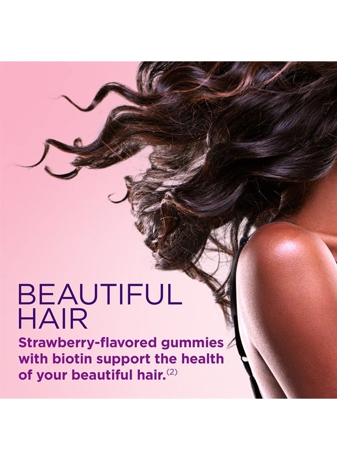 NATURE'S BOUNTY Optimal Solutions, Hair, Skin & Nails Gummies, Strawberry, 80 Gummies - Image 3
