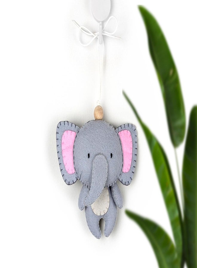 AGD Handmade Elephant Toy Hanging, Jungle Safari Kids Room Decoration Items, Return Gifts for Kids, Car Charm Accessory, Door Handle Hanging Decor (Pack of 1) - Image 3