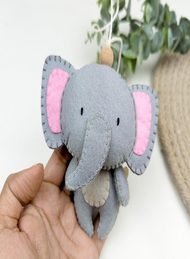 AGD Handmade Elephant Toy Hanging, Jungle Safari Kids Room Decoration Items, Return Gifts for Kids, Car Charm Accessory, Door Handle Hanging Decor (Pack of 1) - Image 2