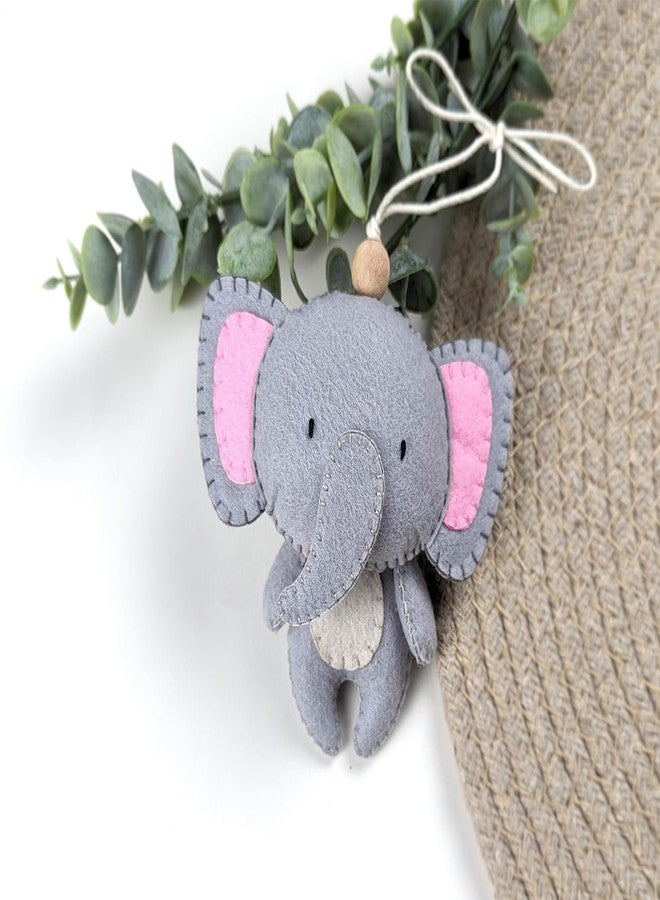 AGD Handmade Elephant Toy Hanging, Jungle Safari Kids Room Decoration Items, Return Gifts for Kids, Car Charm Accessory, Door Handle Hanging Decor (Pack of 1) - Image 4