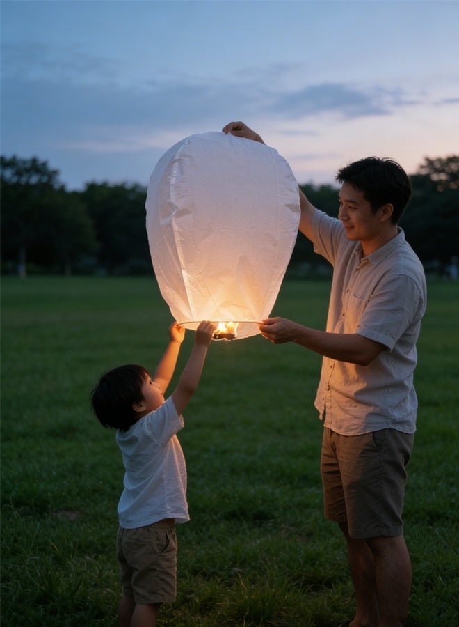 5 Pack Chinese Sky Lanterns, Sky Lantern to Release in Memory, 100% Biodegradable, Eco Friendly, Floating Lanterns for Outside Flying, Party Decoratin, Birthday, Eid, Funeral, Memorial Day - Image 4