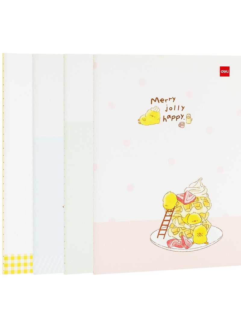 Deli 4-Piece A5 Size Sewed Notebook Assorted Designs  - Image 1