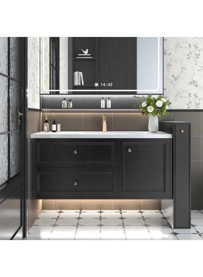 Abyssaly 24" X 118" Black Wood Peel and Stick Wallpaper Decorative Self-Adhesive Contact Paper Film Furniture Real Wood Tactile Sensation Surfaces Easy to Clean - Image 2