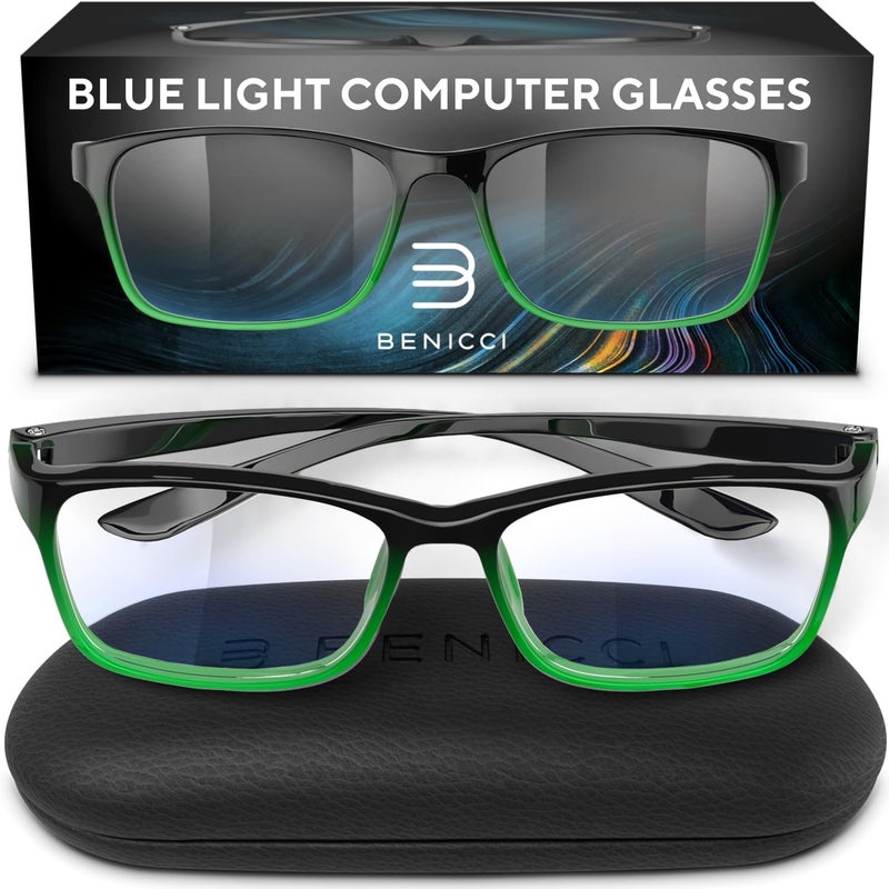 Benicci Stylish Blue Light Blocking Glasses for Women & Men – Helps Ease Digital Eye Strain & Headache from Computers, Phones w/Case - Image 1