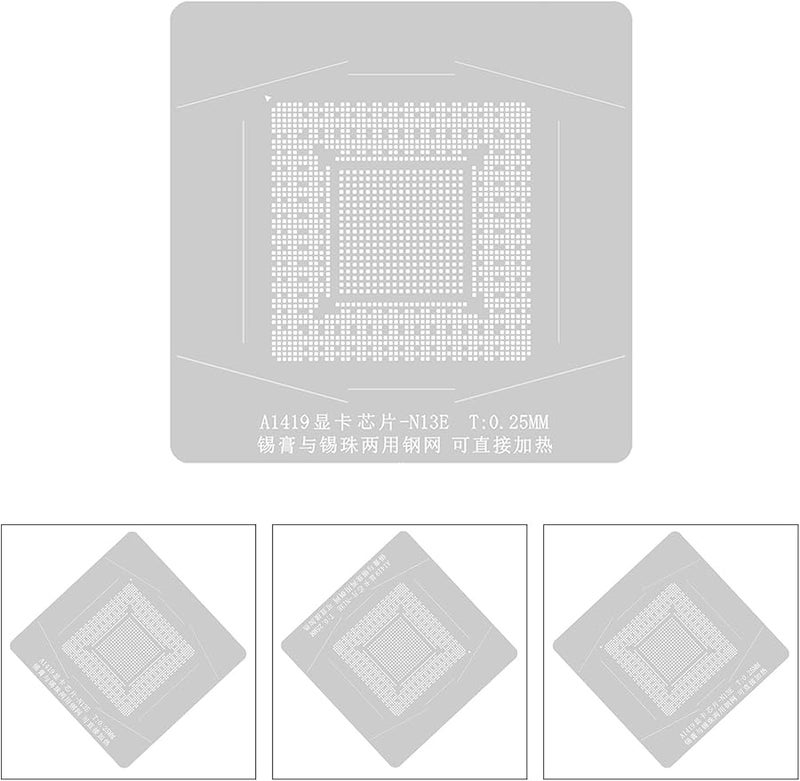 A1419 GPU Reballing Set With BGA Stencil Magnet Base Solder Plate - Image 3