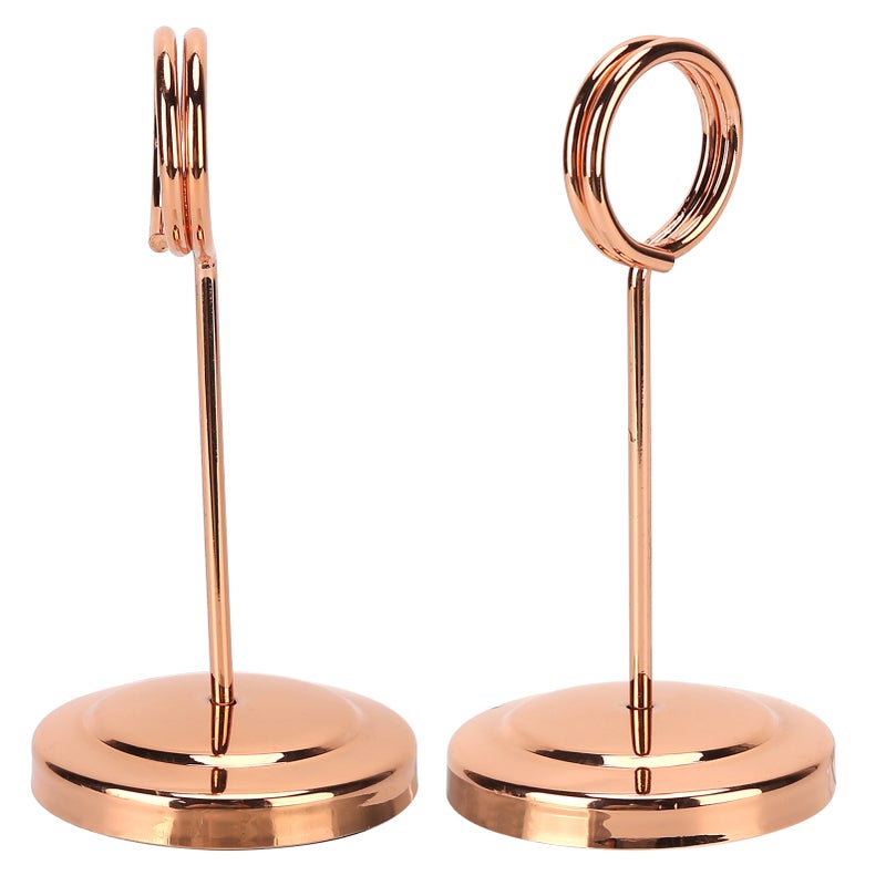 Table Number Holder Stainless Steel Durable Fade Resistant Lightweight Picture Clip for Hotel Restaurant15.5cm Rose Gold - Image 1