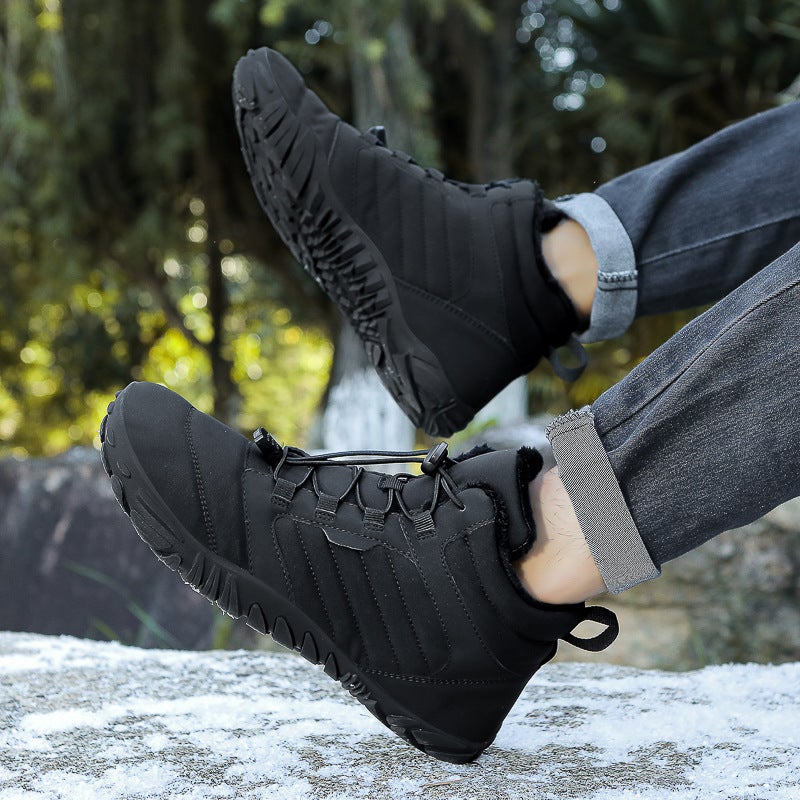 2024 outdoor snow boots men''s winter new non-slip waterproof fleece-lined warm cotton shoes women''s thick-soled barefoot five-finger shoes - Image 4