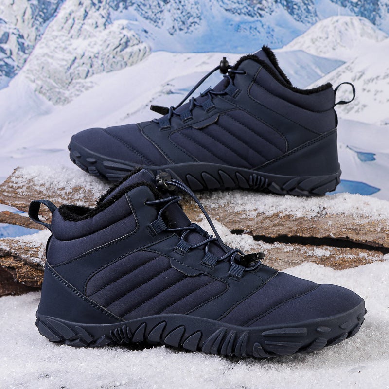 2024 outdoor snow boots men''s winter new non-slip waterproof fleece-lined warm cotton shoes women''s thick-soled barefoot five-finger shoes - Image 5