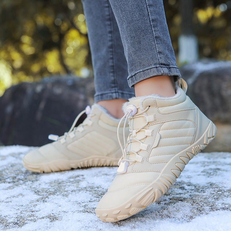 2024 outdoor snow boots men''s winter new non-slip waterproof fleece-lined warm cotton shoes women''s thick-soled barefoot five-finger shoes - Image 3