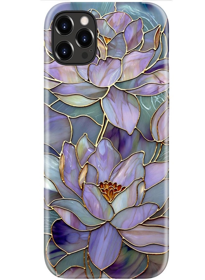 جراب Goodon لهاتف iPhone 12 Pro/جراب iPhone 12 بتصميم أنيق - متوافق مع الشحن اللاسلكي - غلاف صلب مزدوج الطبقات + غطاء سيليكون - جراب حماية للهاتف، تصميمات عصرية للنساء - زهرة اللوتس المجردة - Image 1