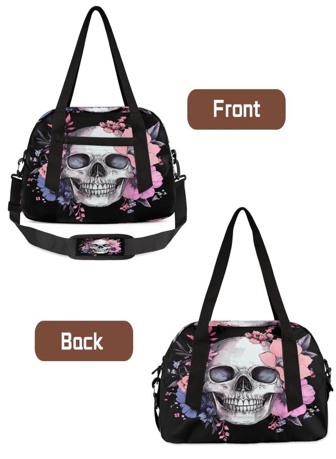 OSAM SPACE Sugar Skull Flower Halloween Gym Duffel Bag for Women & Men, Small Travel Sports Overnight Weekender Workout Dance Bag for Boys & Girls - Image 5