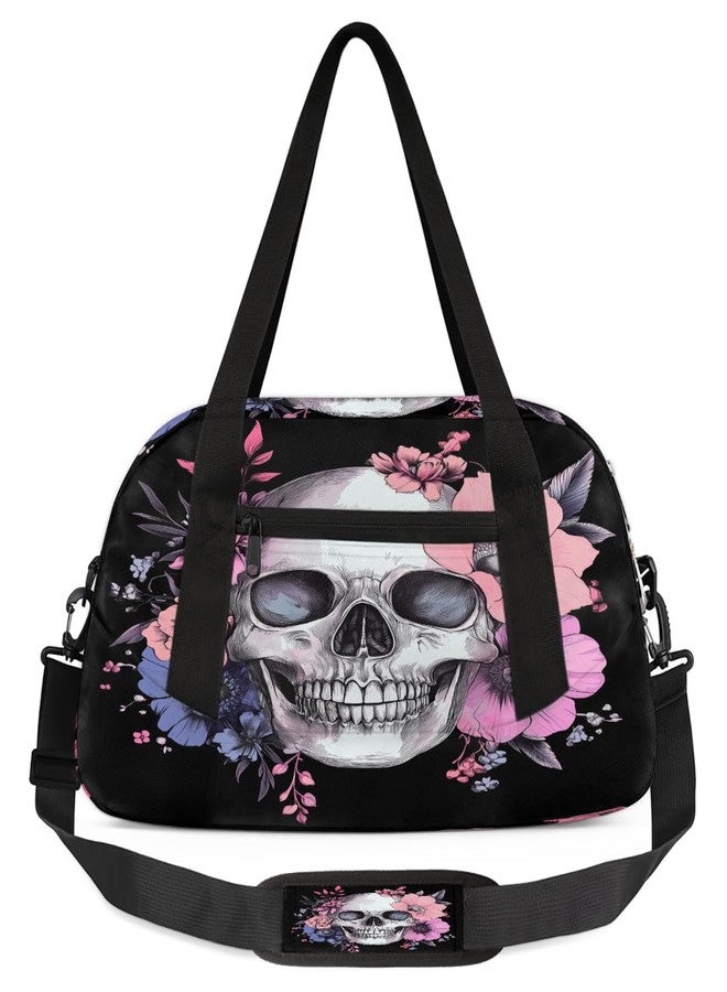 OSAM SPACE Sugar Skull Flower Halloween Gym Duffel Bag for Women & Men, Small Travel Sports Overnight Weekender Workout Dance Bag for Boys & Girls - Image 1