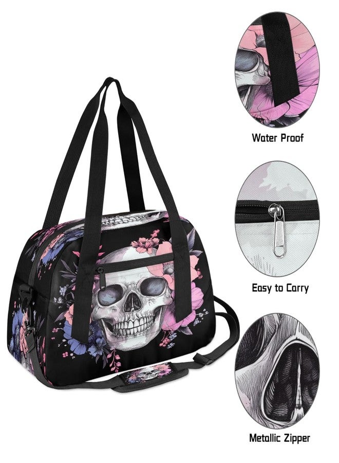 OSAM SPACE Sugar Skull Flower Halloween Gym Duffel Bag for Women & Men, Small Travel Sports Overnight Weekender Workout Dance Bag for Boys & Girls - Image 4