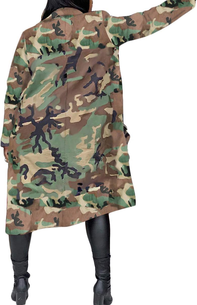Vakkest Women's Camo Blazer Jacket - Long Sleeve Open Front Cardigan with Pockets - Image 3