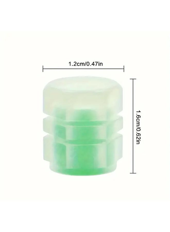 Glow In The Dark Hexagonal Valve Caps 24pcs Blue Universal Fit For Vehicles - Image 2