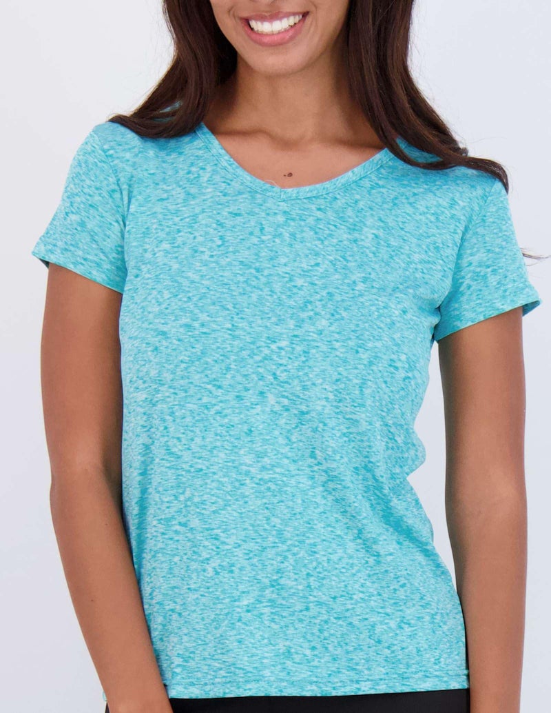 REALESSENTIALS Real Essentials 5 Pack: Women's Dry Fit Short Sleeve V Neck Workout Top - Fitness Pilates Gym Athletic Yoga T-Shirt (Plus Available), Set 8, 3X - Image 3