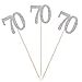 Giuffi Pack of 10 Silver Glitter 70th Birthday Centerpiece Sticks Number Age 70 Table Topper Anniversary Pary Decorations - Image 3