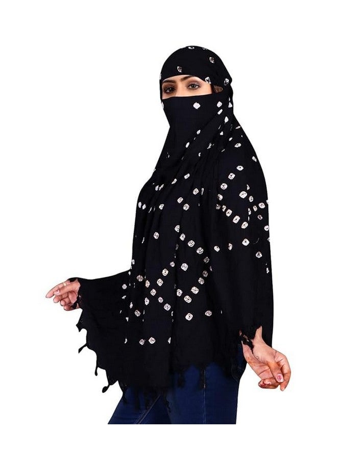 GLENOXZONE GLENOXZONE Cotton Long Scarf Cum Mask scarves Usable for vehicle Driver | White Printed Design | Universal Size | For Girl & Women | Breathable Sun Protection Light Weight  - Image 3