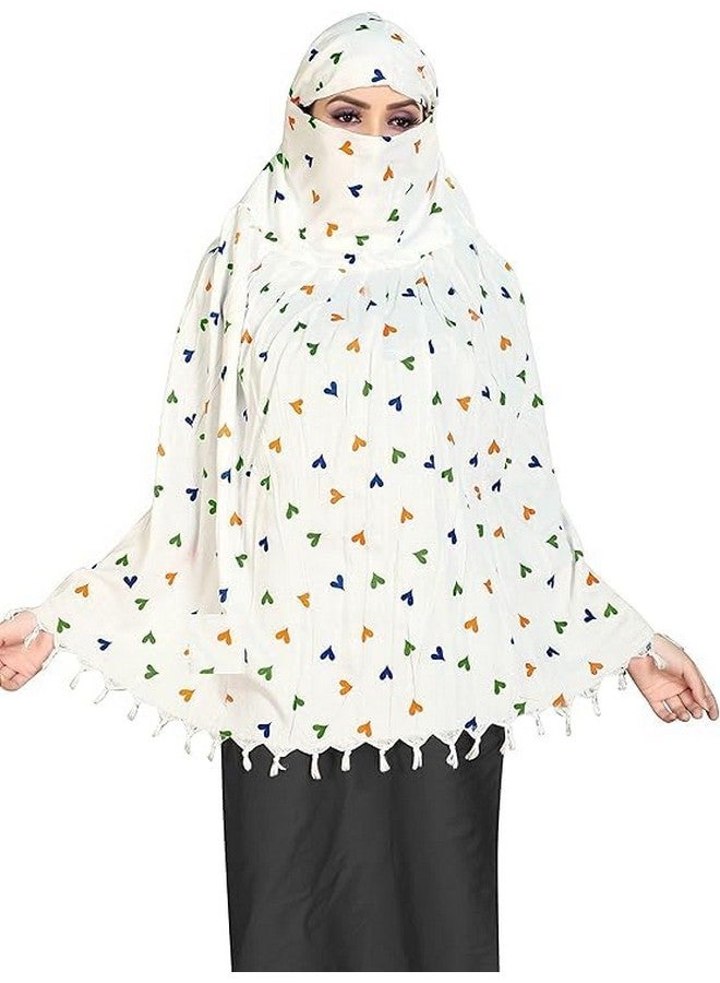 GLENOXZONE GLENOXZONE Cotton Long Scarf Cum Mask scarves Usable for vehicle Driver | White Printed Design | Universal Size | For Girl & Women | Breathable Sun Protection Light Weight  - Image 1