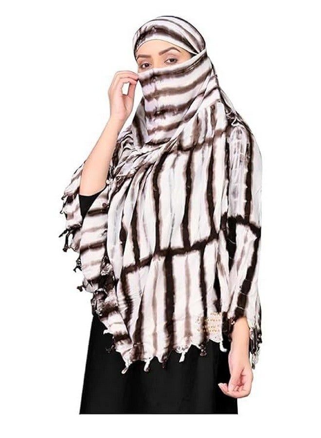 GLENOXZONE GLENOXZONE Cotton Long Scarf Cum Mask scarves Usable for vehicle Driver | White Printed Design | Universal Size | For Girl & Women | Breathable Sun Protection Light Weight  - Image 5