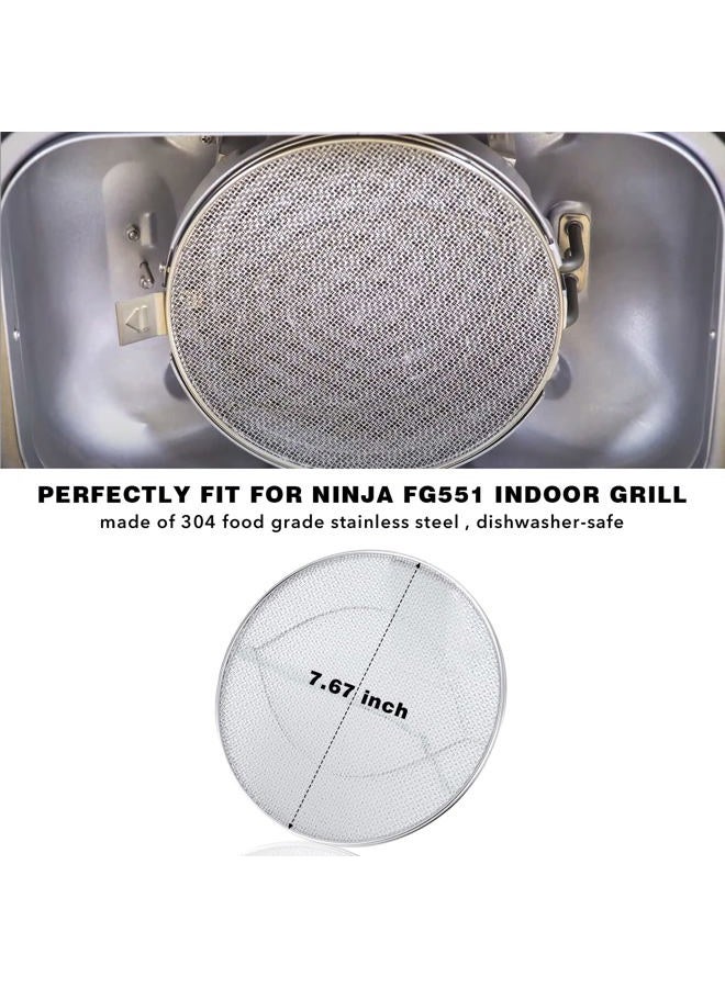 yianteng Stainless Steel Splatter Shield for Ninja FG551 Foodi, Accessories for Reusable Ninja Foodi Smart XL 6-in-1 Indoor Grill, Foodi Smart XL Accessories, Ninja Foodi Grill Air Fryer Accessories - Image 2