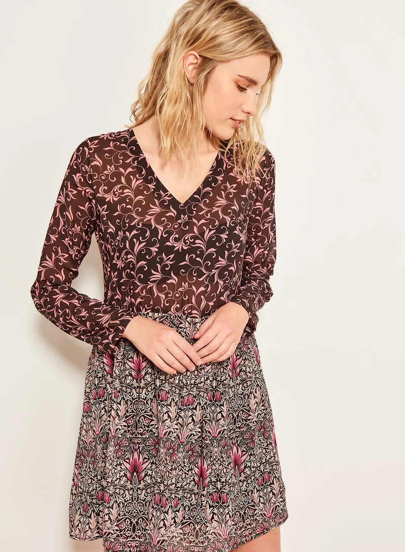 trendyol Floral Print Sheered Dress