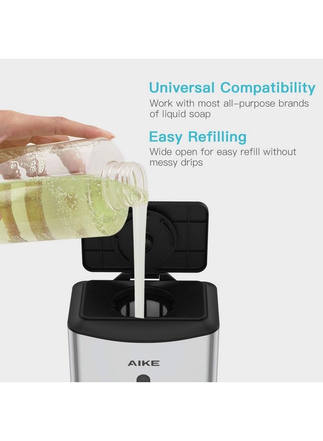 AIKE Automatic Soap Dispenser Commercial Wall Mounted Liquid Dispenser Polished Stainless Steel Finish 1100ml Large Capacity - Image 3