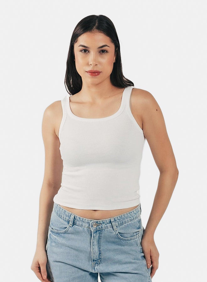 Clue Ribbed Round Neck Top - Image 1