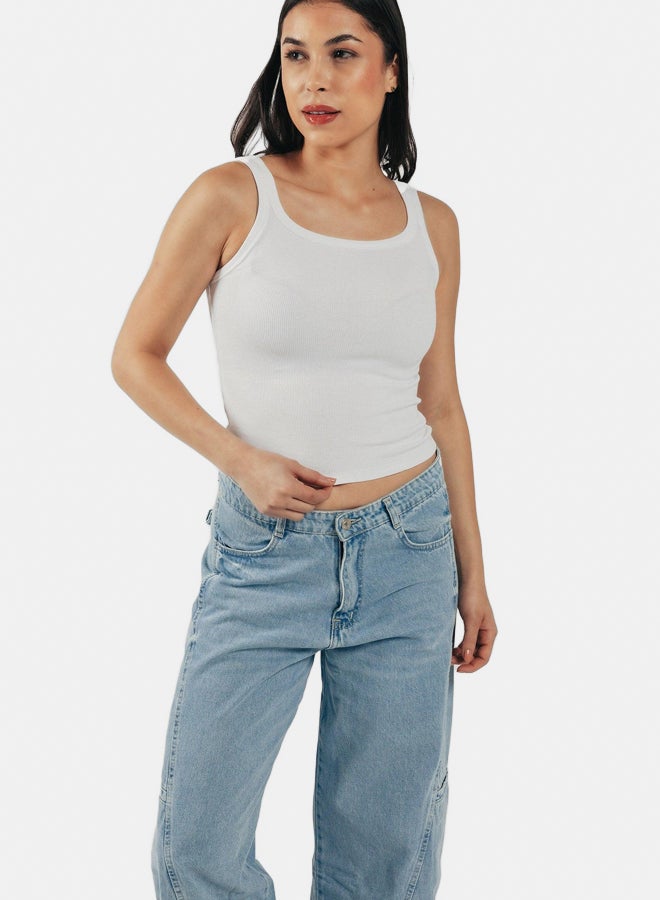 Clue Ribbed Round Neck Top - Image 4