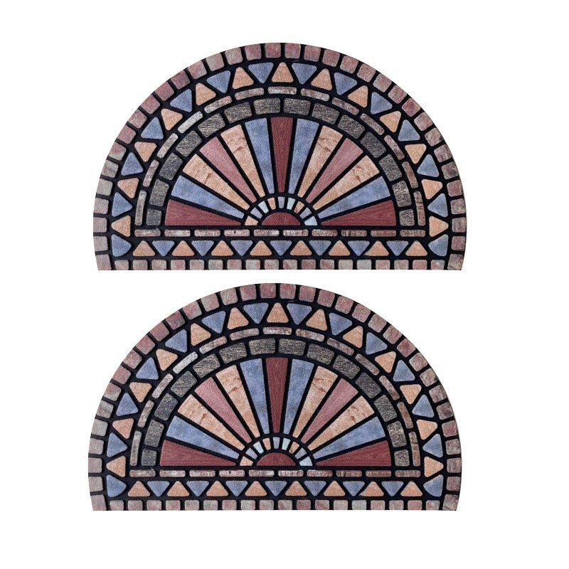 ANDSTAR 18 x 30 Half Round Door Mat NonSlip Entryway Doormat Durable Rubber Door Mats LowProfile Heavy Duty Doormat Easy Clean Rugs Indoor Outdoor Entry Decoration for Home Garage Patio2 Pcs
