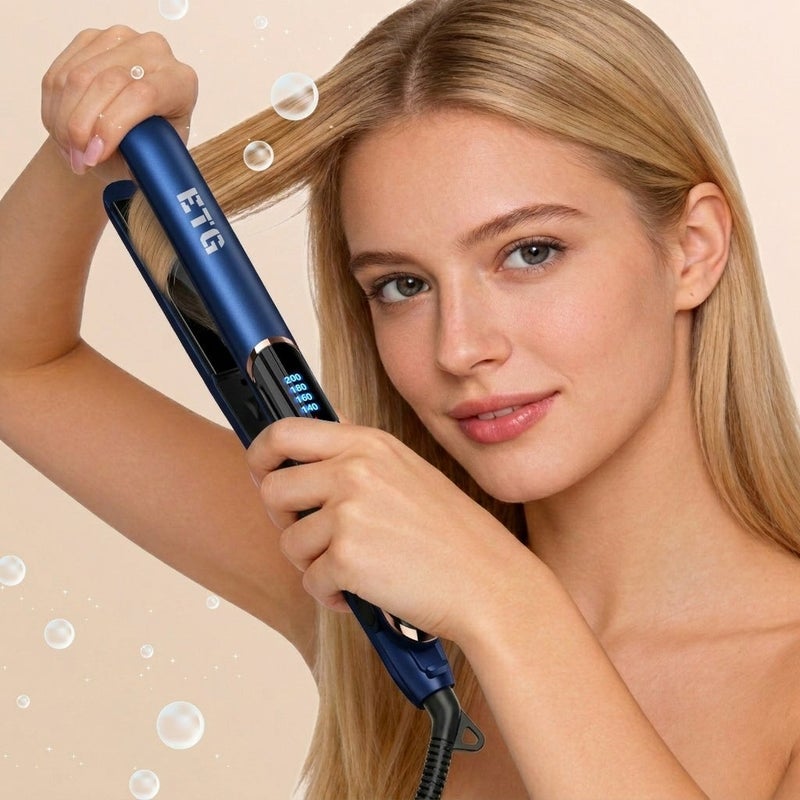 ETG Ceramic Hair Straightener, 2 in 1 Hair Straighteners and Curlers with Ceramic Coating for Smooth Glide, 15 Second Heat up, Up to 200°c, Lasting Results for Curl/Wave/Straighten Hair 40W - Image 4