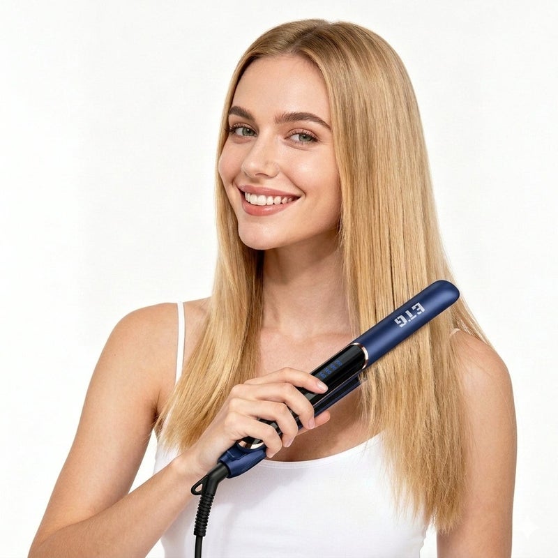 ETG Ceramic Hair Straightener, 2 in 1 Hair Straighteners and Curlers with Ceramic Coating for Smooth Glide, 15 Second Heat up, Up to 200°c, Lasting Results for Curl/Wave/Straighten Hair 40W - Image 5