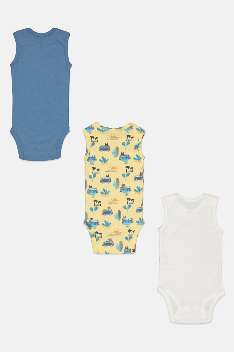 English Laundry Toddlers Boy 3 Pack Sleeveless Graphic Bodysuit, Multicolor - Image 3