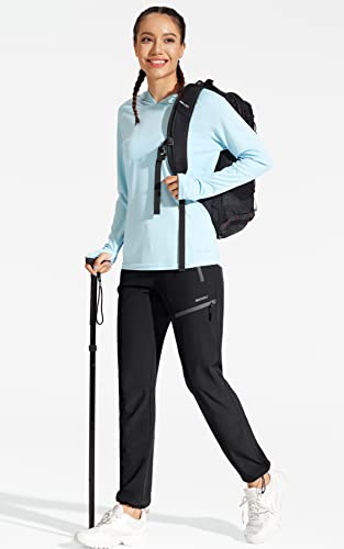 MOCOLY Women's Cargo Hiking Pants Drawstring Waist Quick Dry Lightweight Outdoor Water Resistant Long Pants UPF 50+ Black XXL - Image 3