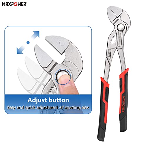 MAXPOWER 10-Inch Pliers Wrench, Quick Adjustment Button, Maximum Jaw Opening 32mm - Image 3
